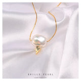 Baroque Freshwater Pearl Necklace S925 Silver Lightning Cloud Pendant