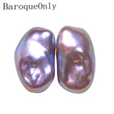 Baroque Freshwater Pair Beads Square Purple Metallic for DIY Earrings