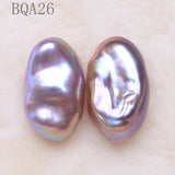 Baroque Freshwater Pair Beads Square Purple Metallic for DIY Earrings