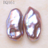 Baroque Freshwater Pair Beads Square Purple Metallic for DIY Earrings