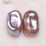 Baroque Freshwater Pair Beads Square Purple Metallic for DIY Earrings