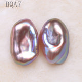 Baroque Freshwater Pair Beads Square Purple Metallic for DIY Earrings