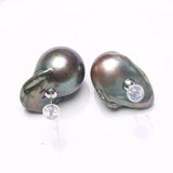 Baroque Pearl Earrings 925 Sterling Silver Personalized EQB