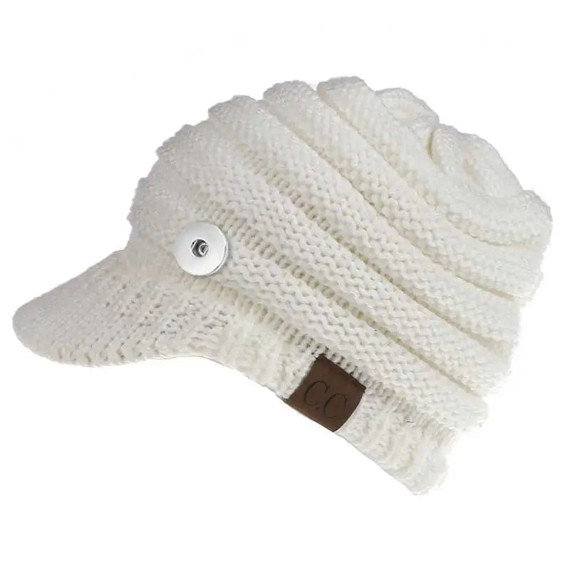 Ponytail Hat Autumn Winter Ladies Snap Button Jewelry Fit KD4693