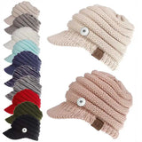 Ponytail Hat Autumn Winter Ladies Snap Button Jewelry Fit KD4693