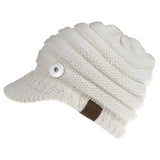 Ponytail Hat Autumn Winter Ladies Snap Button Jewelry Fit KD4693