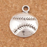 Baseball Sports Spacer Charm Beads Tibetan Silver DIY Pendants