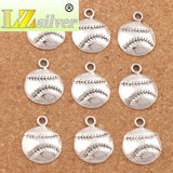 Baseball Sports Spacer Charm Beads Tibetan Silver DIY Pendants