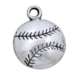 Baseball Sports Spacer Charm Beads Tibetan Silver DIY Pendants
