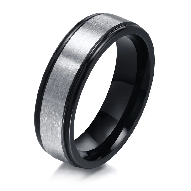 6MM Wide Men's Stainless Steel Wedding Band Ring, Matte Surface, US Size