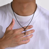 Stainless Steel Cross Pendant Collar, Christian Prayer Gift Jewelry