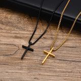 Stainless Steel Cross Pendant Collar, Christian Prayer Gift Jewelry