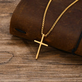 Stainless Steel Cross Pendant Collar, Christian Prayer Gift Jewelry