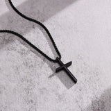 Stainless Steel Cross Pendant Collar, Christian Prayer Gift Jewelry