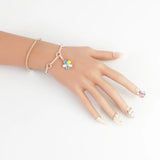 Sterling Silver Link Bracelet Chain With Charm Carrier