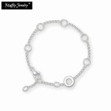 Sterling Silver Link Bracelet Chain With Charm Carrier