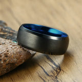 Men's Wedding Band 8mm Stainless Steel Matte Finish Comfort Fit