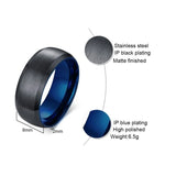 Men's Wedding Band 8mm Stainless Steel Matte Finish Comfort Fit