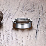 Tungsten Carbide Ring 6mm Beveled Edge Wedding Band