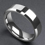 Tungsten Carbide Ring 6mm Beveled Edge Wedding Band
