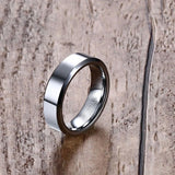 Tungsten Carbide Ring 6mm Beveled Edge Wedding Band