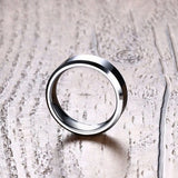 Tungsten Carbide Ring 6mm Beveled Edge Wedding Band