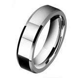 Tungsten Carbide Ring 6mm Beveled Edge Wedding Band