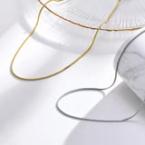 18K PVD Stainless Steel Snake Chain Necklace, Waterproof Flat Collar