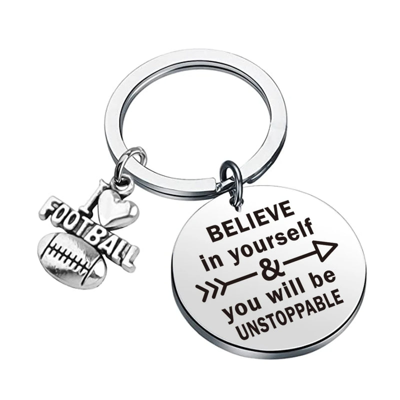 Sports Keychain Baseball Softball Hockey Skating Charm Key Chain