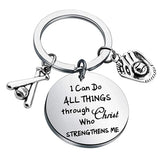 Sports Keychain Baseball Softball Hockey Skating Charm Key Chain