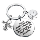 Sports Keychain Baseball Softball Hockey Skating Charm Key Chain