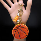 Basketball Keychain Rhinestone Souvenir Key Chain Car Bag Accessories K7364S05