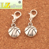 Basketball Sports Lobster Claw Charm Beads DIY Jewelry C374