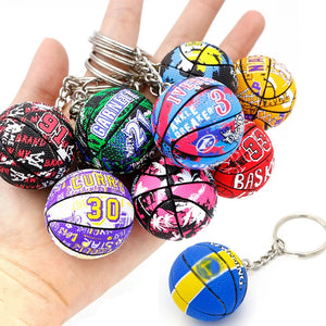 Basketball Star Keychain PVC Collectible Pendant Key Ring