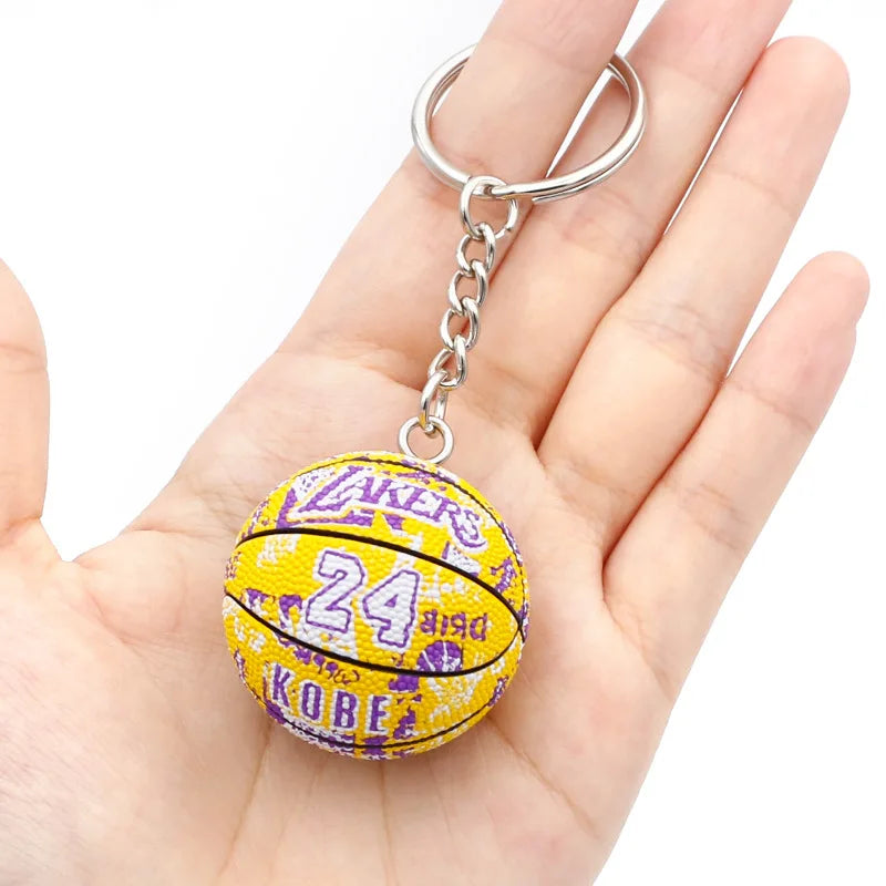 Basketball Star Keychain PVC Collectible Pendant Key Ring