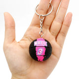 Basketball Star Keychain PVC Collectible Pendant Key Ring