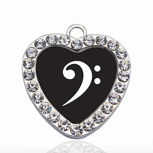 Bass Clef Circle Charm DIY Jewelry Making
