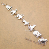 Bastet Cat Kitten Pet Charm Chain Link Bracelet Women Bangles Gift