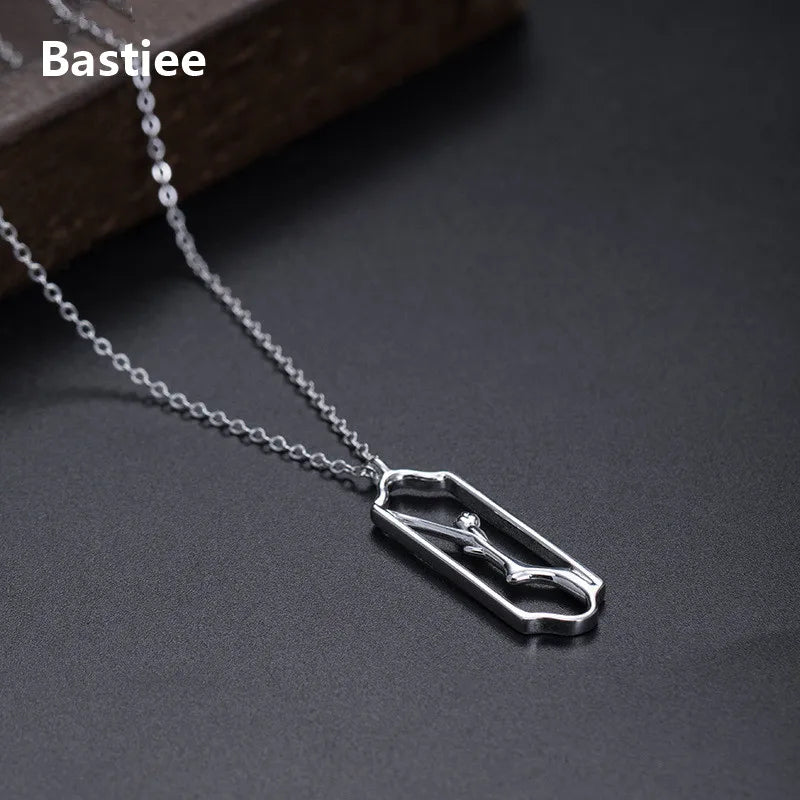Bastiee 925 Silver Branch Necklace Pendant Vintage Jewelry Chinese Style