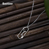 Bastiee 925 Silver Branch Necklace Pendant Vintage Jewelry Chinese Style