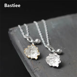 925 Silver Poppy Flower Necklace Pendant for Women