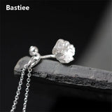 925 Silver Poppy Flower Necklace Pendant for Women