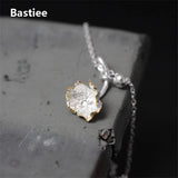 925 Silver Poppy Flower Necklace Pendant for Women