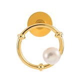 Bastiee Circle Pearl Brooch Plated Brooches for Women 925 Silver Jewelry
