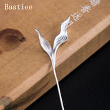 Bastiee Seaweed Brooch Plated Grass Brooches for Women Silver 925