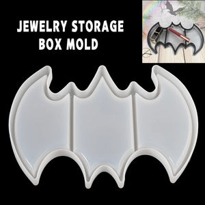 Bat Jewelry Storage Box Silicone Mold Halloween Resin Mould Craft Gift