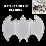 Bat Jewelry Storage Box Silicone Mold Halloween Resin Mould Craft Gift
