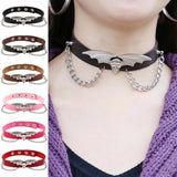 Bat Wings Chain Leather Torques Necklace Gothic Punk Style Charm Necklaces
