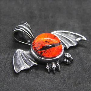 Bat Wings Eyeball Pendant Stainless Steel Mens Jewelry