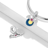 Halloween Series Bat & Moon Beads 925 Silver Bracelet DIY Accessory